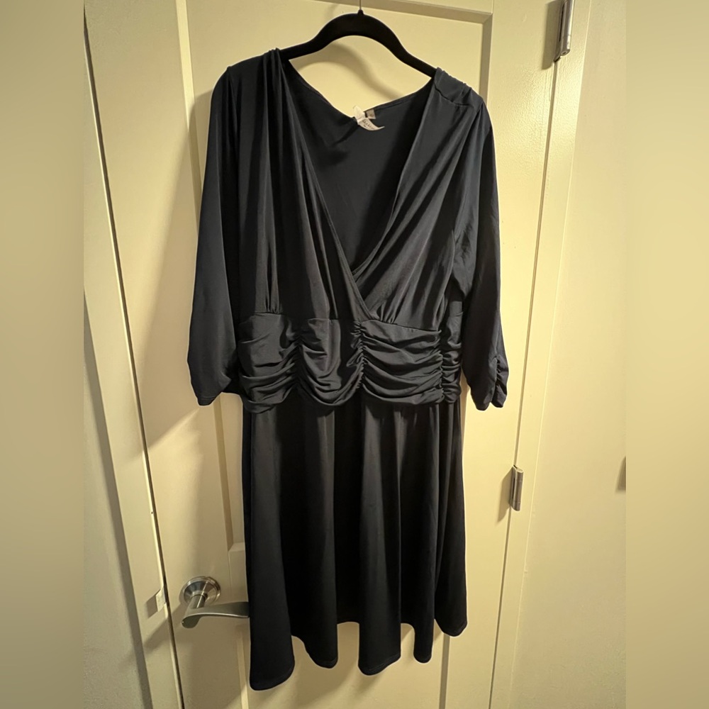 Deep blue rouched dress